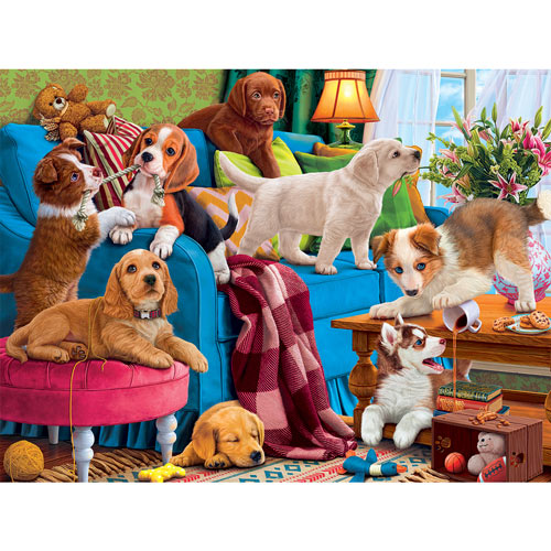 Playful Puppies 500 Piece Jigsaw Puzzle