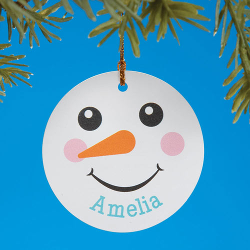 Personalized Snowman Ornaments - Smiling