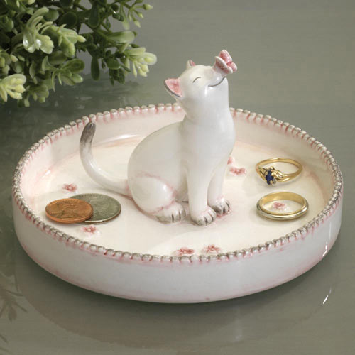 Ceramic Cat Jewelry Plate