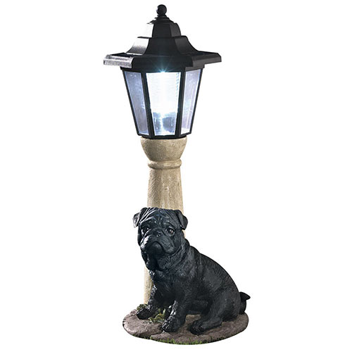 Solar Black Pug Lantern