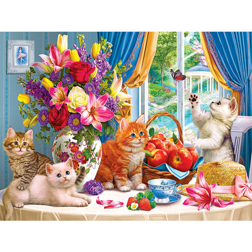 Fluffy Kittens In the Living Room 1000 Piece Jigsaw Puzzle