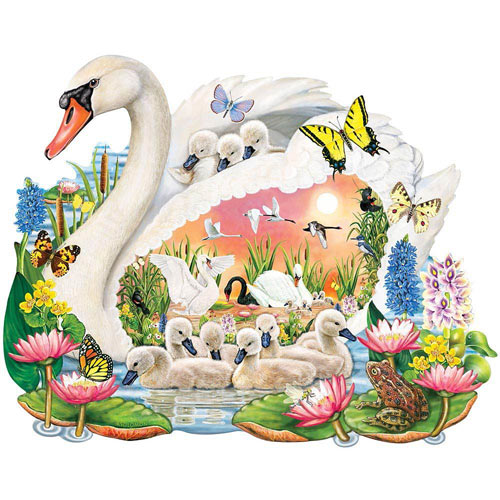 Mother Swan 750 Piece Shaped Jigsaw Puzzle