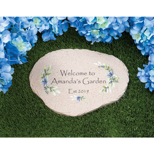 Personalized Floral Garden Stone