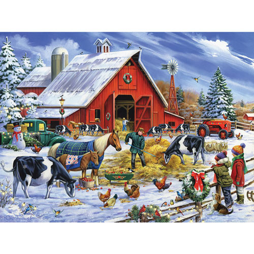 Christmas In The Farmyard 300 Large Piece Jigsaw Puzzle