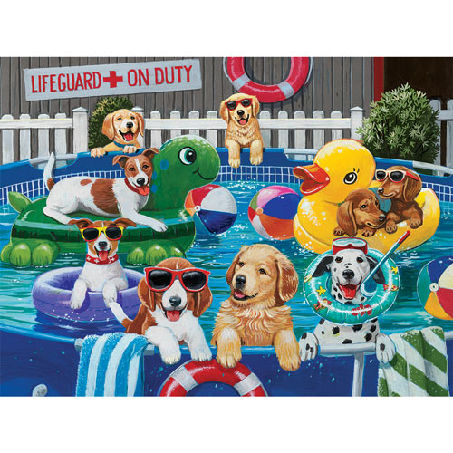 Puppy Pool Party 500 Piece Jigsaw Puzzle