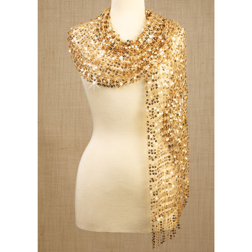 Sequined Scarf - Gold