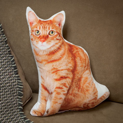 Cat Shaped Pillow- Yellow Tabby