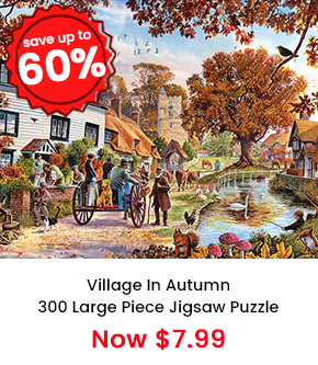 Village In Autumn 300 Large Piece Jigsaw Puzzle