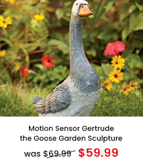 Motion Sensor Gertrude the Goose Garden Sculpture 