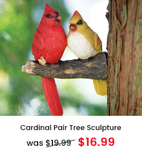 Cardinal Pair Tree Sculpture