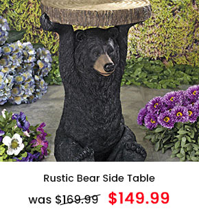 Rustic Bear Side Table 