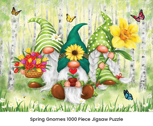 Spring Gnomes 1000 Piece Jigsaw Puzzle