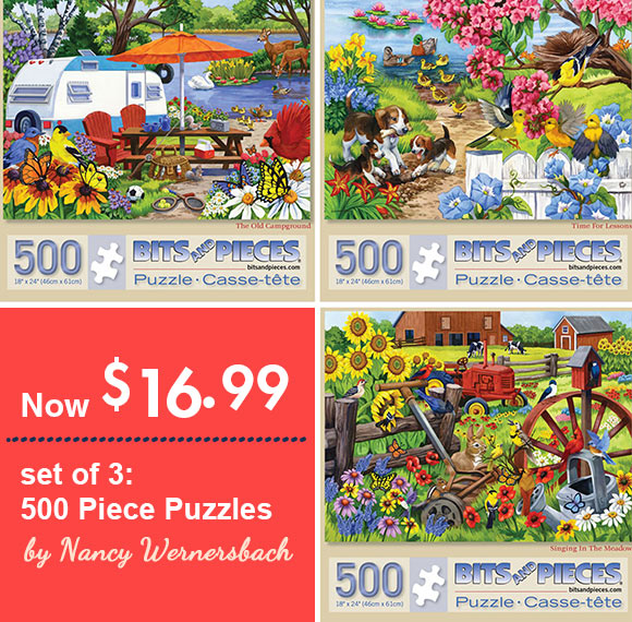 Set of 3: Nancy Wernersbach 500 Piece Jigsaw Puzzles