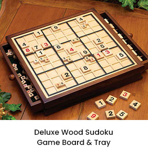 Deluxe Wood Sudoku Game Board & Tray 