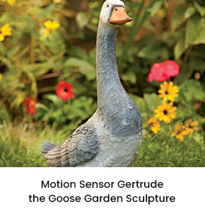 Motion Sensor Gertrude the Goose Garden Sculpture 