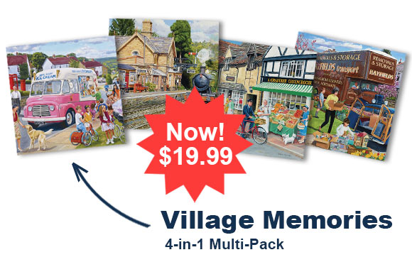  Village Memories 4-in-1 Multi-Pack 500 Piece Puzzle Set