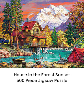  House In the Forest Sunset 500 Piece Jigsaw Puzzle
