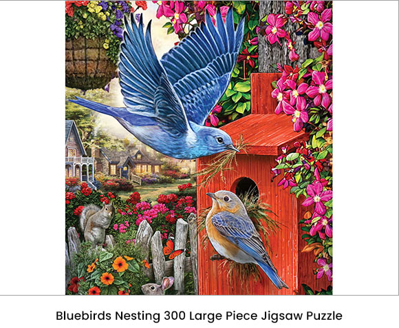  Bluebirds Nesting 300 Large Piece Jigsaw Puzzle