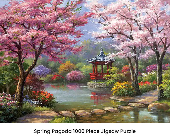 Spring Pagoda 1000 Piece Jigsaw Puzzle