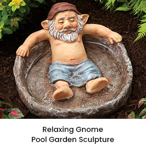  Relaxing Gnome Pool Garden Sculpture