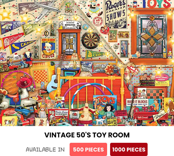  Vintage 50's Toy Room Jigsaw Puzzle
