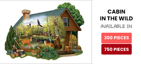  Cabin in the Wild Shaped Jigsaw Puzzle