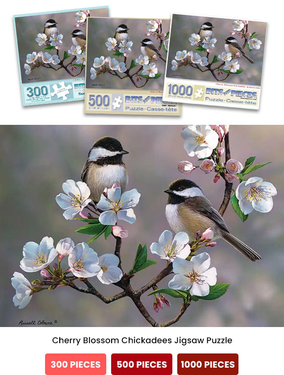  Cherry Blossom Chickadees Jigsaw Puzzle