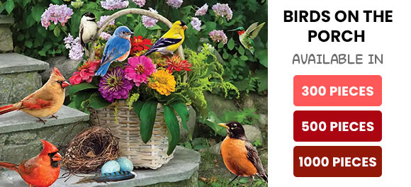  Birds On The Porch Steps Jigsaw Puzzle
