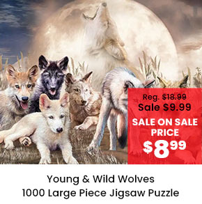 Young & Wild Wolves 1000 Large Piece Jigsaw Puzzle