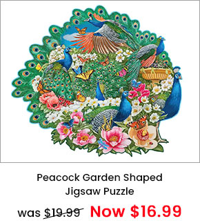 Peacock Garden Shaped Jigsaw Puzzle