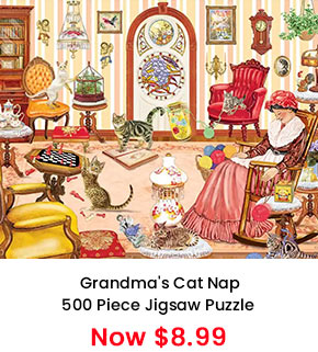 Grandma's Cat Nap 500 Piece Jigsaw Puzzle