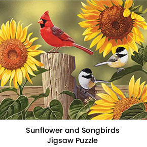  Sunflower and Songbirds Jigsaw Puzzle