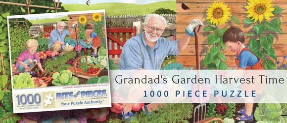 Grandad's Garden Harvest Time 1000 Piece Jigsaw Puzzle  Grandad's Garden Harvest Time 1000 PIECE PUZZLE 