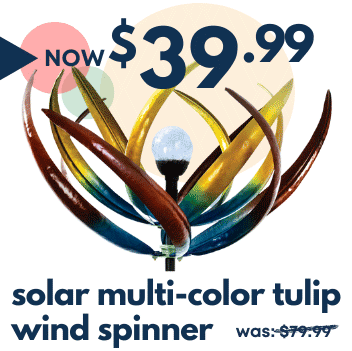Solar Multi-Color Tulip Wind Spinner