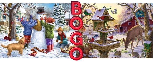 Set Of 2: Winter By Liz Goodrick-Dillon 300 Large Piece Jigsaw Puzzles