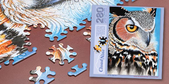 Great Horned Owl Eye 280 Piece Cloud Nine Tessellation Jigsaw Puzzle