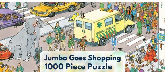 Jumbo Goes Shopping 1000 Piece Jigsaw Puzzle