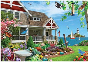 Blooming Beach House 300 Large Piece Jigsaw Puzzle