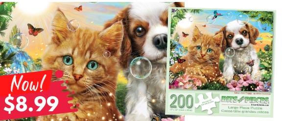 Kitten and Puppy 200 Large Piece Jigsaw Puzzle