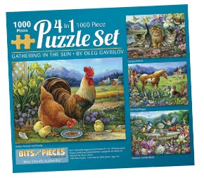 Gathering In the Sun 4-in-1 Multi-Pack 1000 Piece Puzzle Set