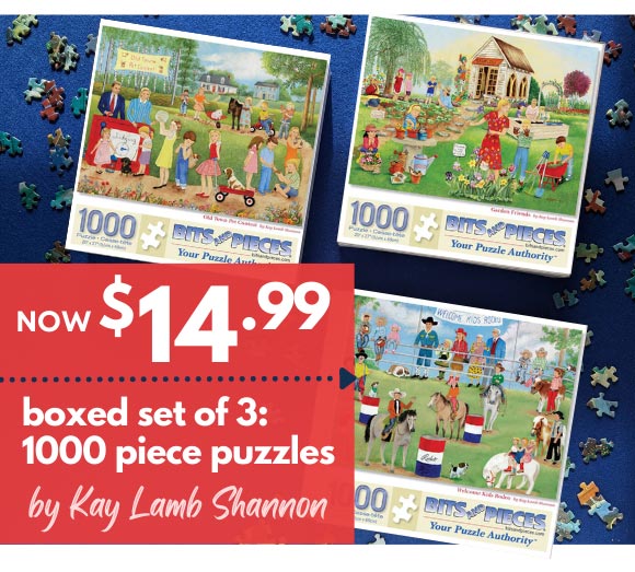 Preboxed Set of 3: Kay Lamb Shannon 1000 Piece Jigsaw Puzzles