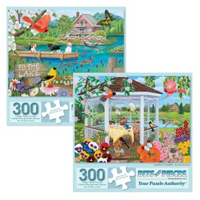 Preboxed Set of 2: Kathy Bambeck 300 Large Piece Jigsaw Puzzles