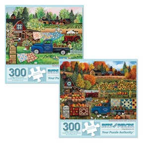 Set of 2: Debbi Wetzel 300 Large Piece Jigsaw Puzzles