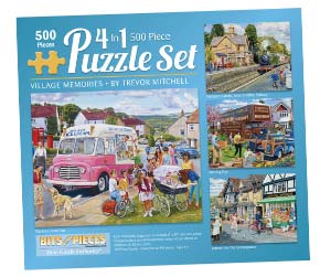 Village Memories 4-in-1 Multi-Pack 500 Piece Puzzle Set
