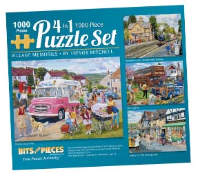 Village Memories 4-in-1 Multi-Pack 1000 Piece Puzzle Set