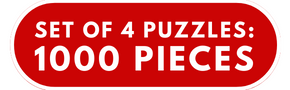 Set of 4: Art Licensing Studio 1000 Piece Jigsaw Puzzles
Set of 4: Art Licensing Studio 1000 Piece Jigsaw Puzzles