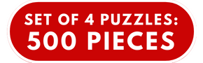 Set of 4: Art Licensing Studio 500 Piece Jigsaw Puzzles