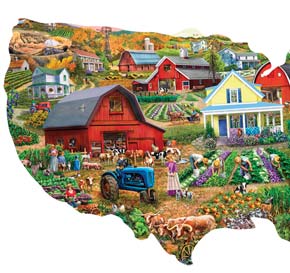 Farm Country USA 300 Large Piece Shaped Puzzle