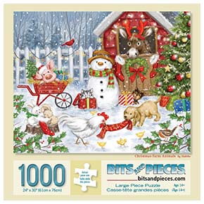 Christmas Farm Animals 1000 Piece Jigsaw Puzzle