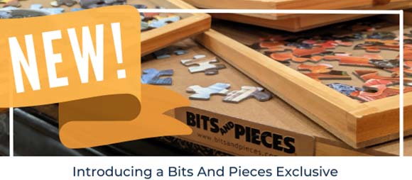 Bits and Pieces –Original Standard Wooden Jigsaw Puzzle Plateau, organizer